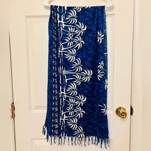 Batik Shawl Sarong Wrap Coverup Royal Blue